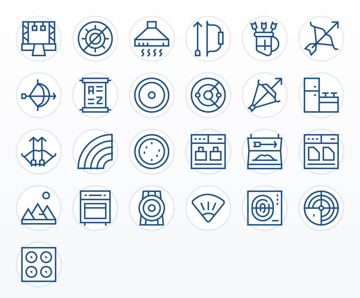 25 Icons for Range featuring High Resolution Pixel Aligned Regular Line Graphics vector