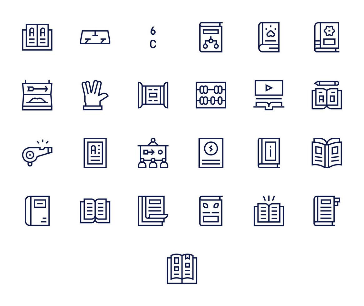 Instruction Icon Toolkit featuring 25 Editable 64x64 Regular Line elements vector