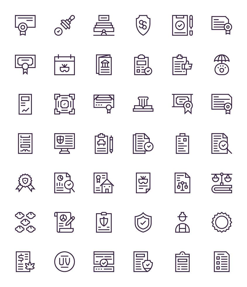 Compliance Complete Package with 42 128x128 Regular Line Pixel Optimized Icons vector