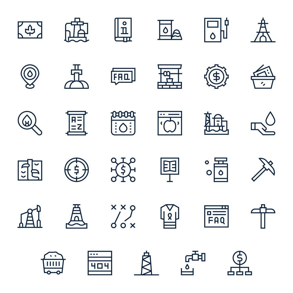 35 256x256 Regular Line Icons for Resource with Grid Fitted precision vector