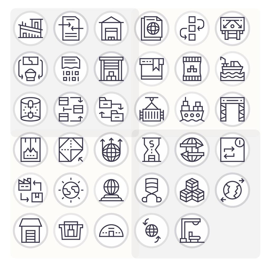Export Professional Set with 35 Regular Line Editable High Resolution Icons vector