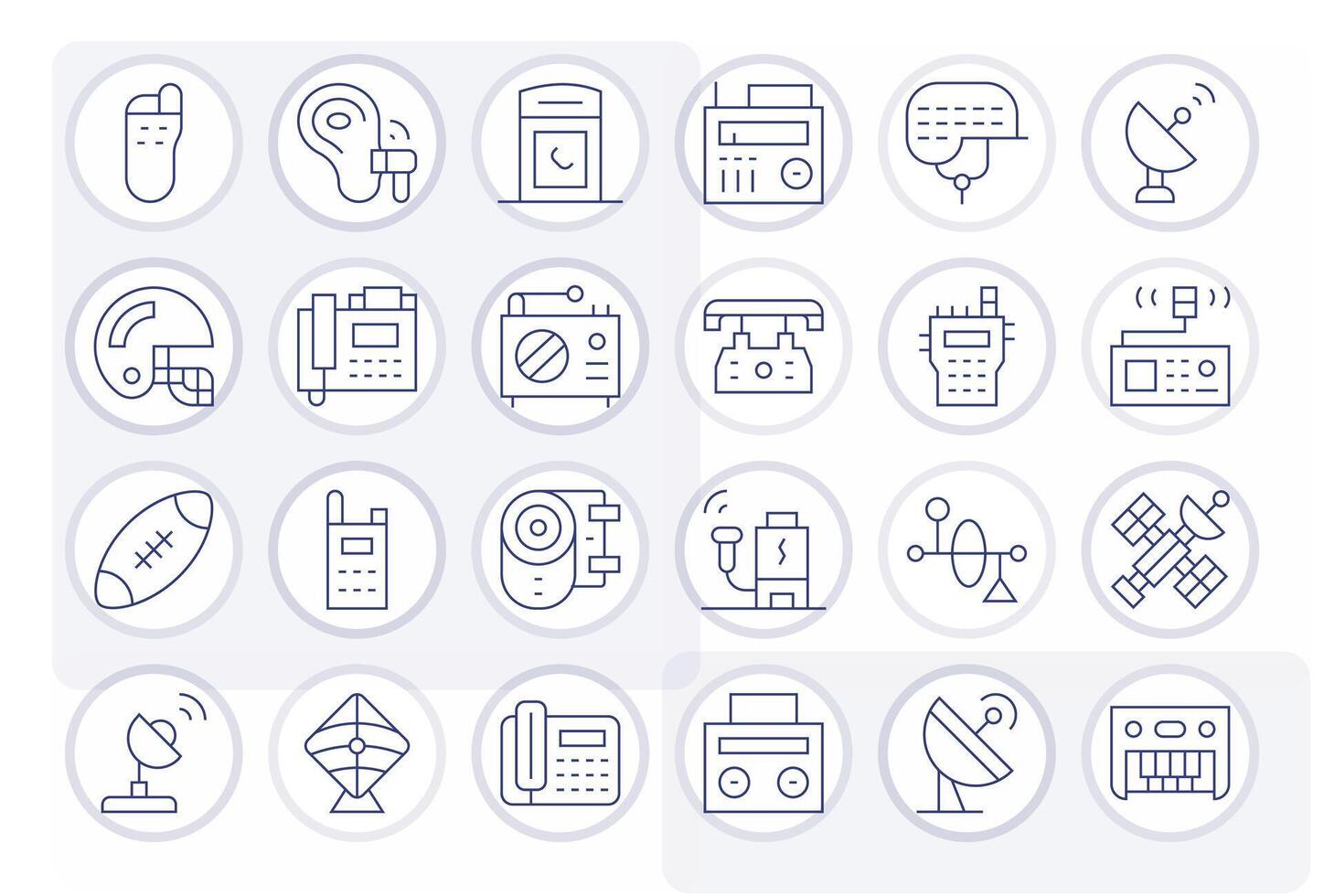 Receiver Graphics Pack including 24 Thin Line 256x256 Display Perfect Icons vector