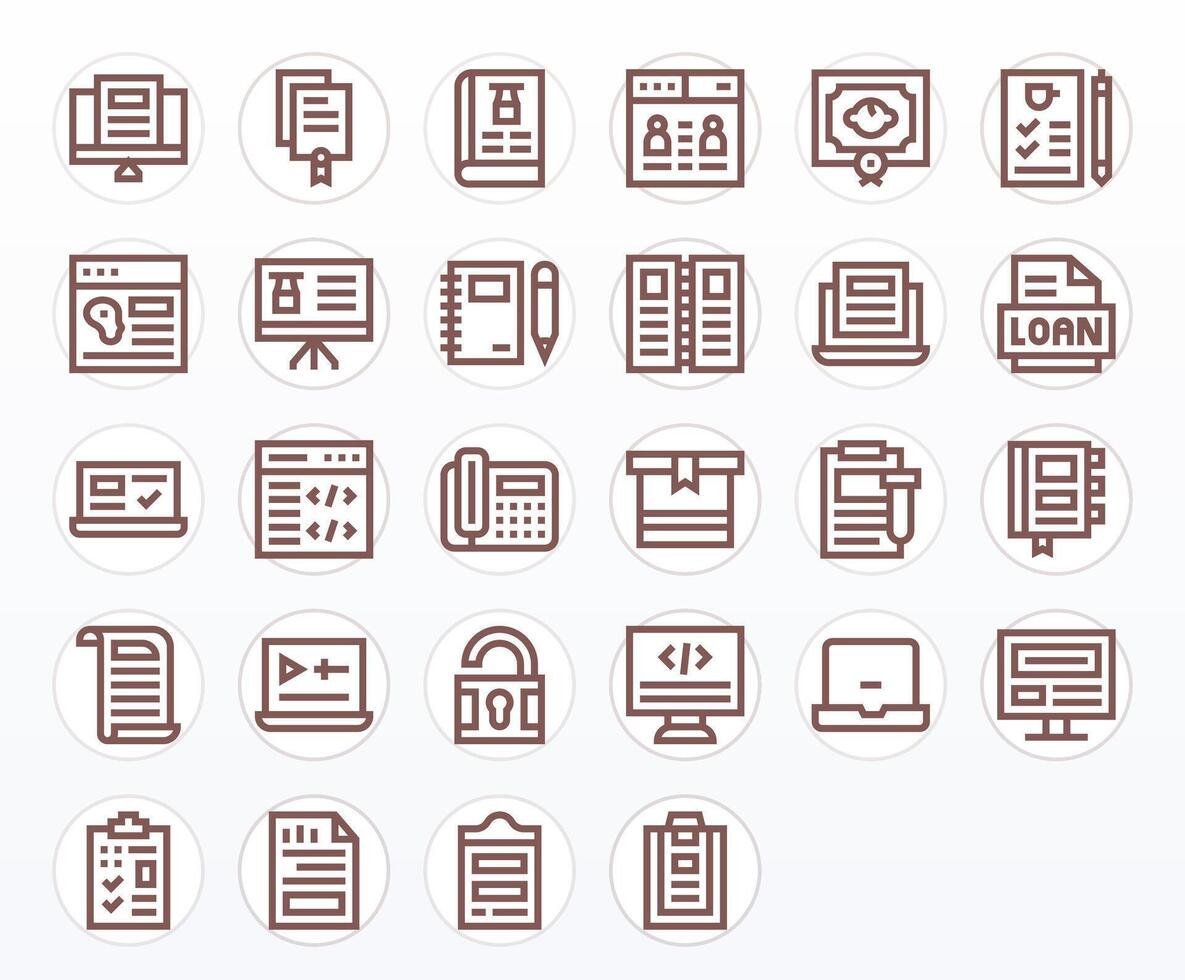 28 Bold Line Icons from Document in 256x256 PIXEL Perfect Quality vector