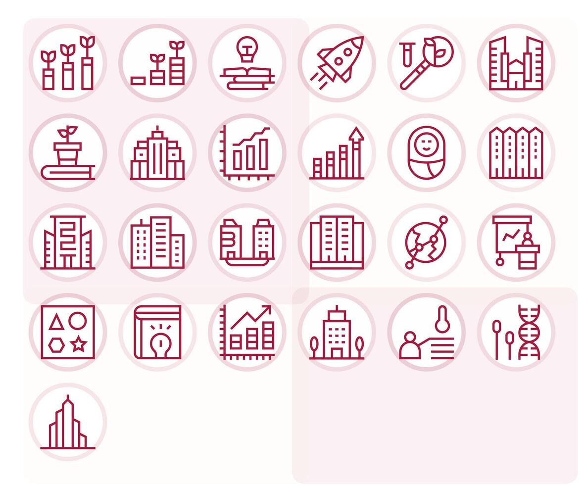 desarrollo icono caja de herramientas presentando 25 píxel Perfecto retina Listo regular línea elementos vector