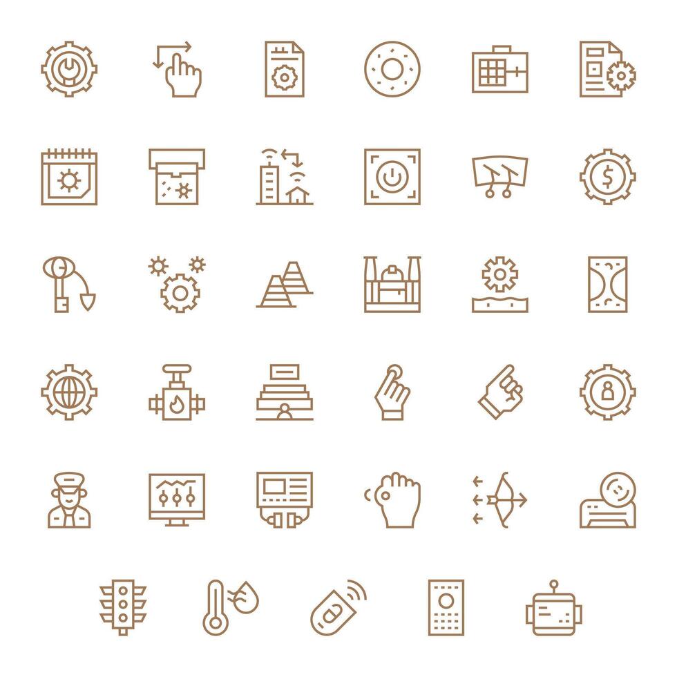 35 íconos para controlar optimizado en píxel alineado 256x256 regular línea resolución vector