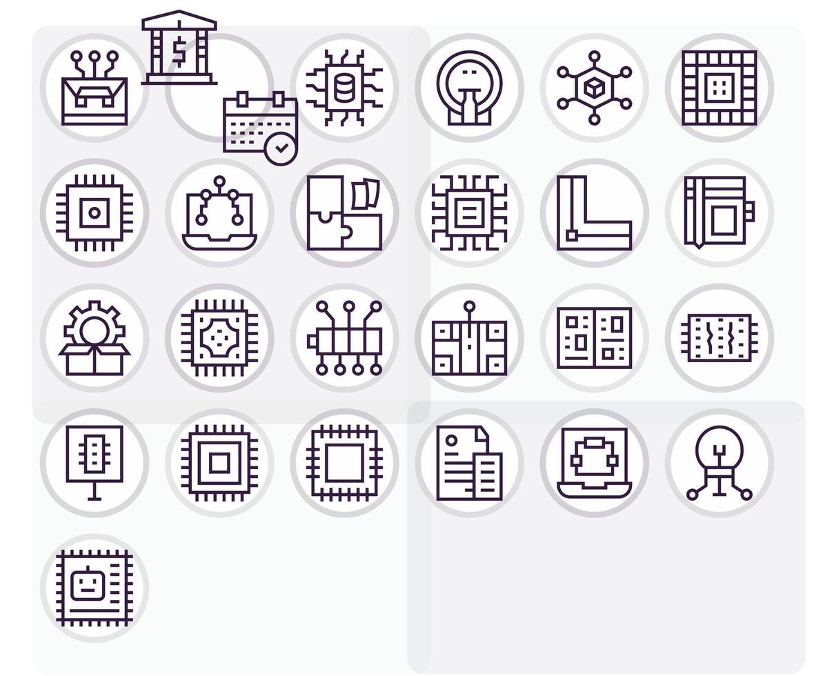 25 Icons for Integrated optimized in Detail Enhanced 256x256 Regular Line resolution vector