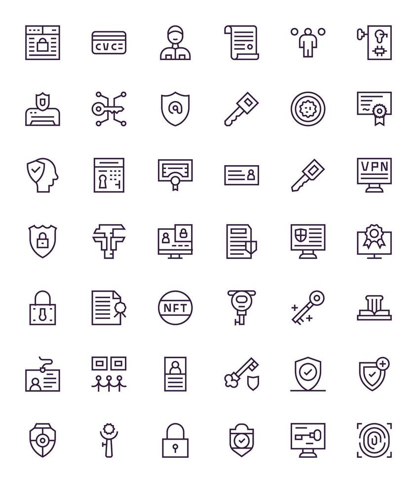 Authentication Icon Repository containing 42 Regular Line 256x256 Grid Fitted graphics vector
