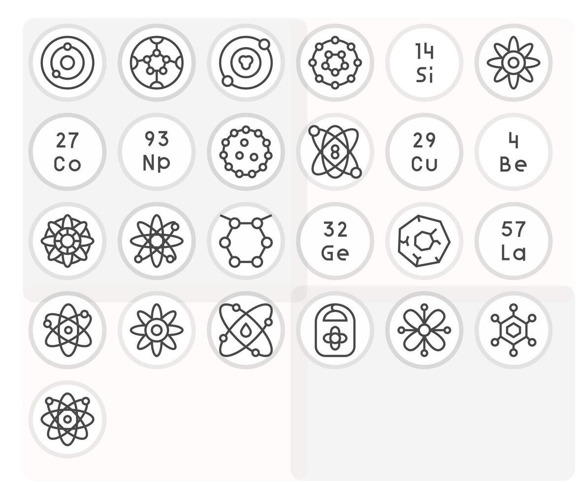 Atom Pixel Aligned Set with 25 Retina Ready Regular Line Icons vector