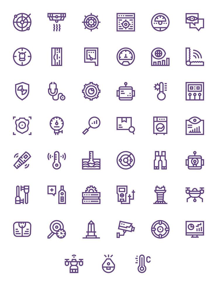 45 Editable Bold Line Icons designed for Monitoring Interface vector