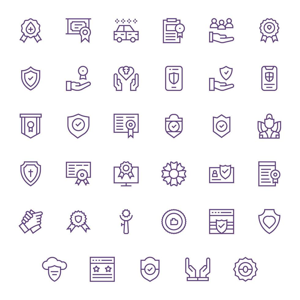 35 Regular Line Icons for Trust in crisp High Resolution Pixel Aligned resolution vector