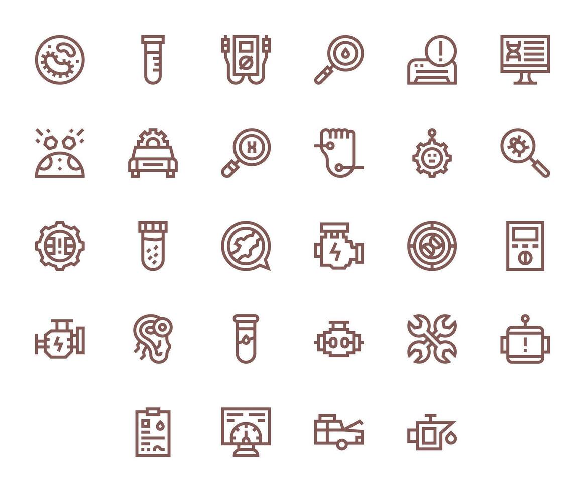 Diagnostics Complete Package with 28 High Resolution Bold Line Editable Icons vector