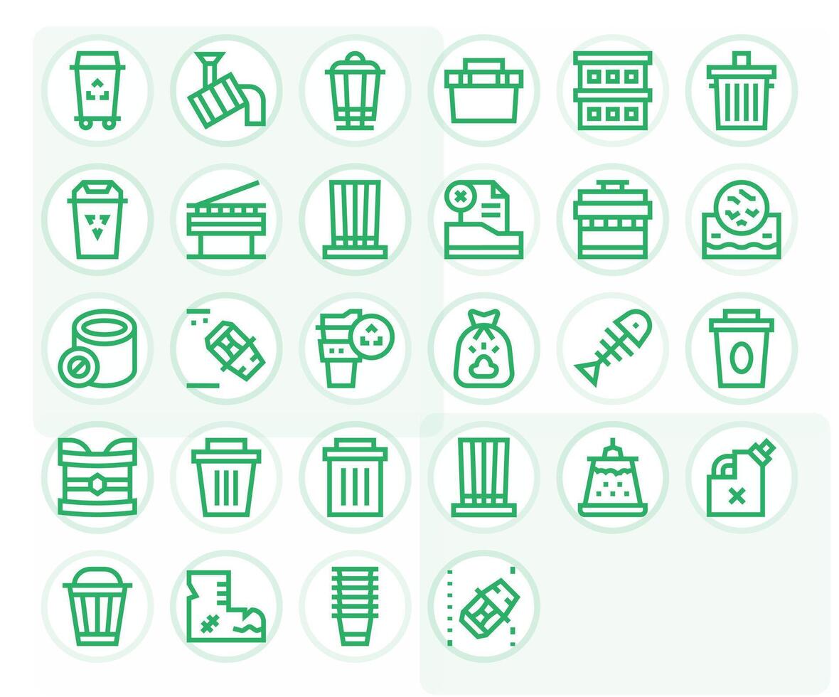 28 256x256 Bold Line Icons for Bin with Display Perfect precision vector