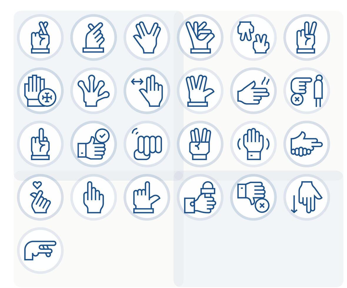 25 256x256 Icons for Hand Gesture in Display Perfect Regular Line Format vector
