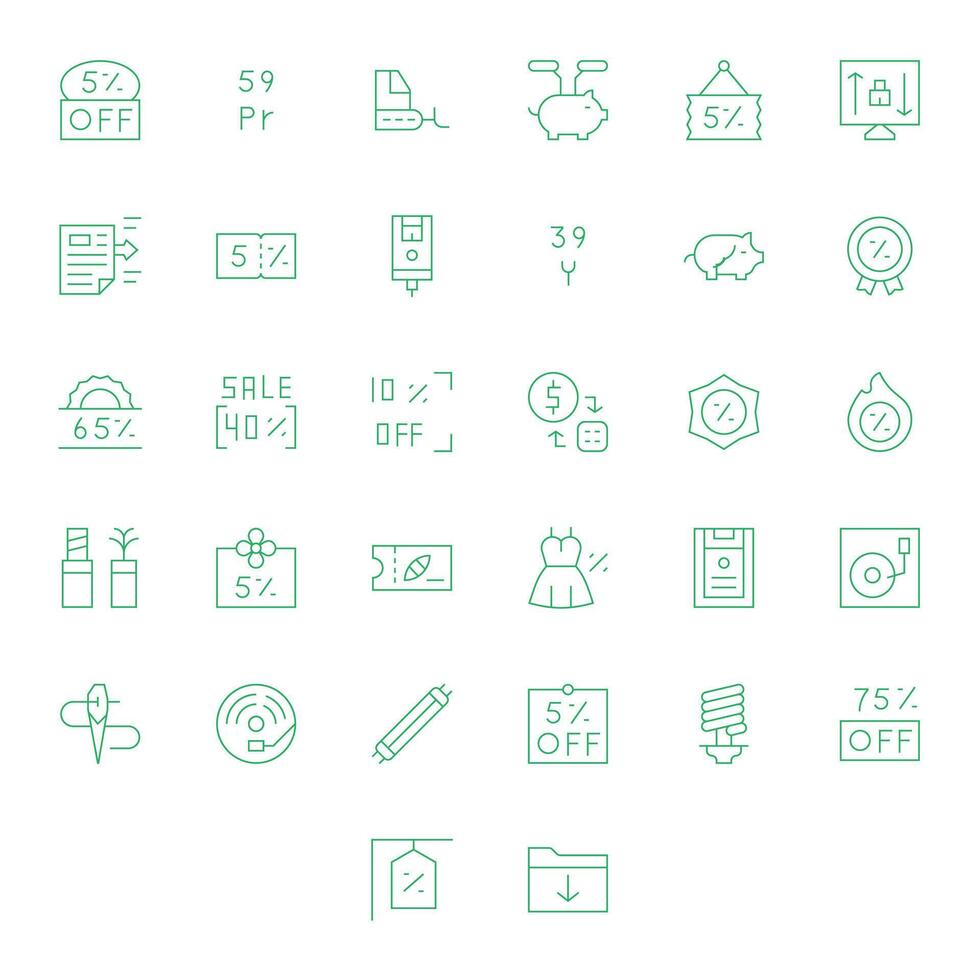 Saving Exclusive Set featuring 32 Thin Line Detail Enhanced High Resolution Icons vector