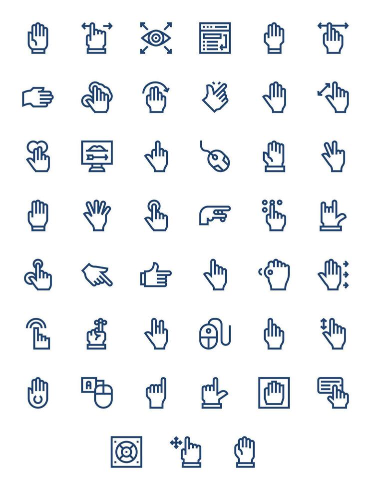 Cursor Premium Bundle with 45 256x256 Grid Fitted Bold Line Icons vector