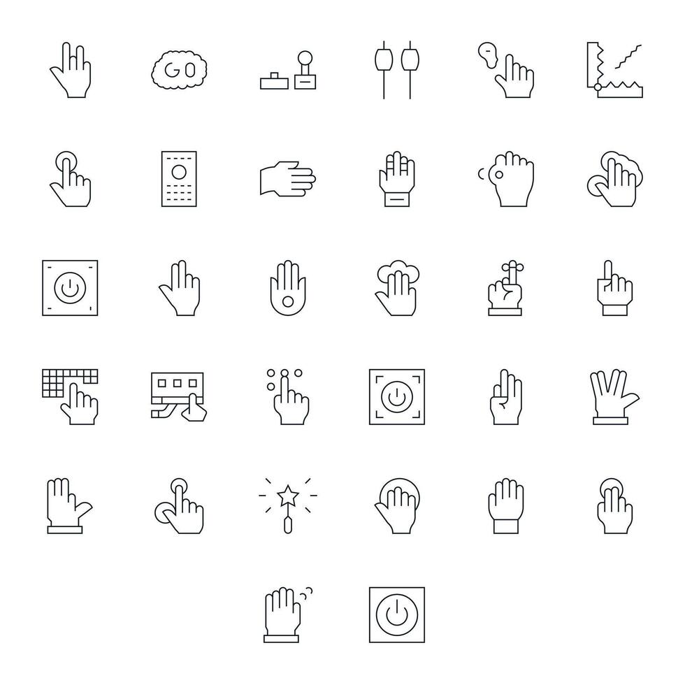 Activate Comprehensive Bundle with 32 Display Perfect Thin Line 64x64 Icons vector