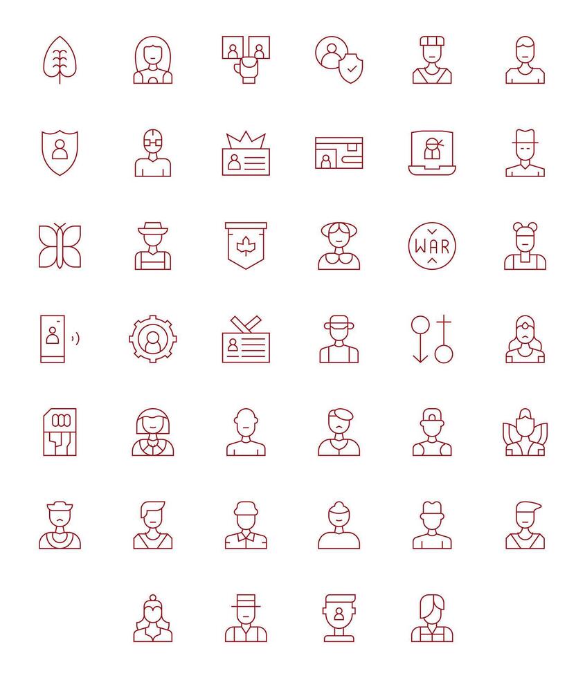 Identity Comprehensive Bundle with 40 Display Perfect Thin Line Retina Ready Icons vector