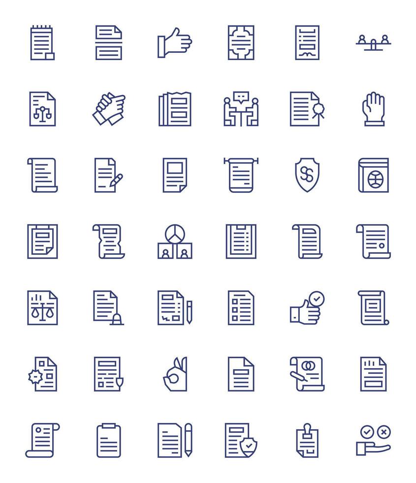 Agreement Icon Toolkit featuring 42 PIXEL Perfect High Resolution Regular Line elements vector