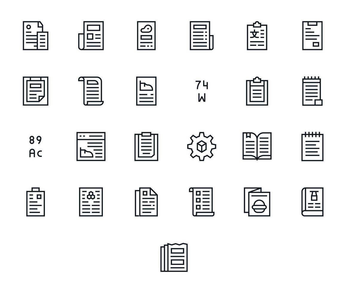 Specifications Digital Pack containing 25 Editable Regular Line High Resolution Icons vector