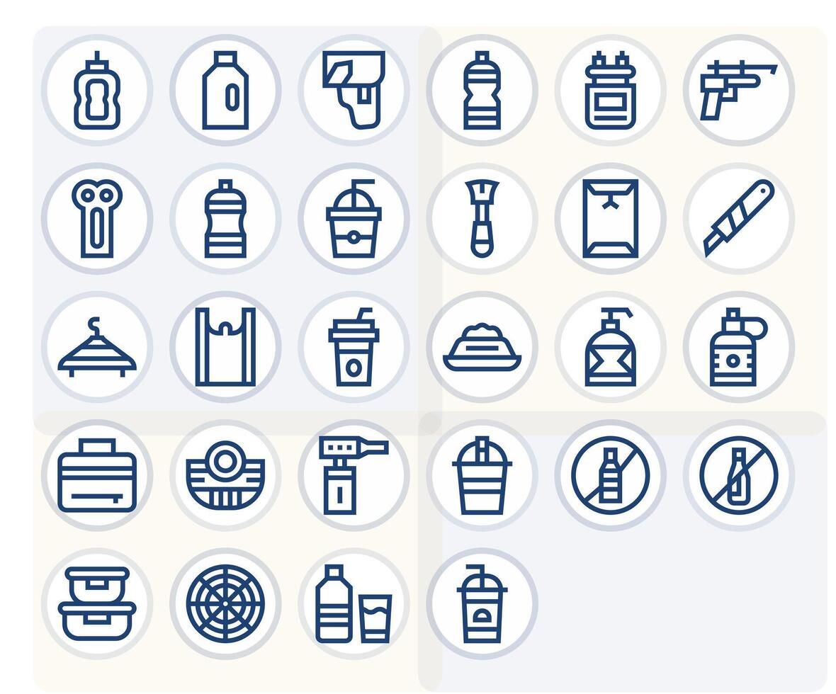 28 Icons for Plastic featuring High Resolution Pixel Optimized Bold Line Graphics vector