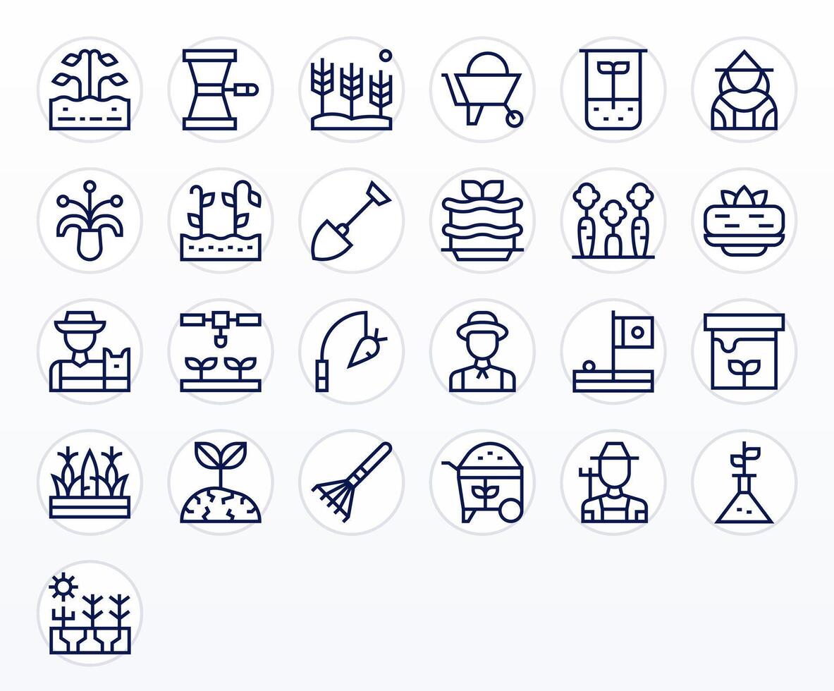 Soil Professional Set with 25 Regular Line Pixel Optimized High Resolution Icons vector