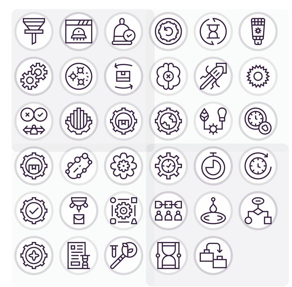 35 Display Perfect Regular Line Icons designed for Process Interface vector