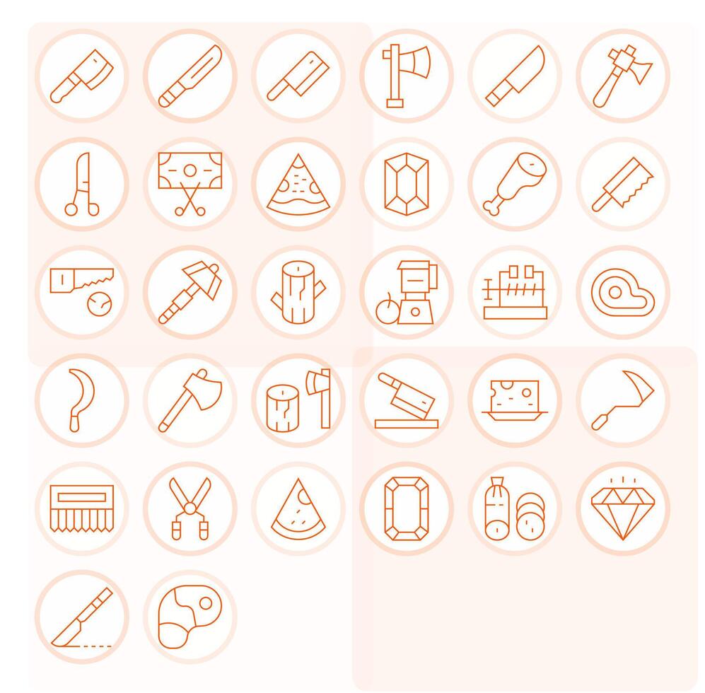 32 Thin Line Pixel Optimized Icons for Cut Graphics vector