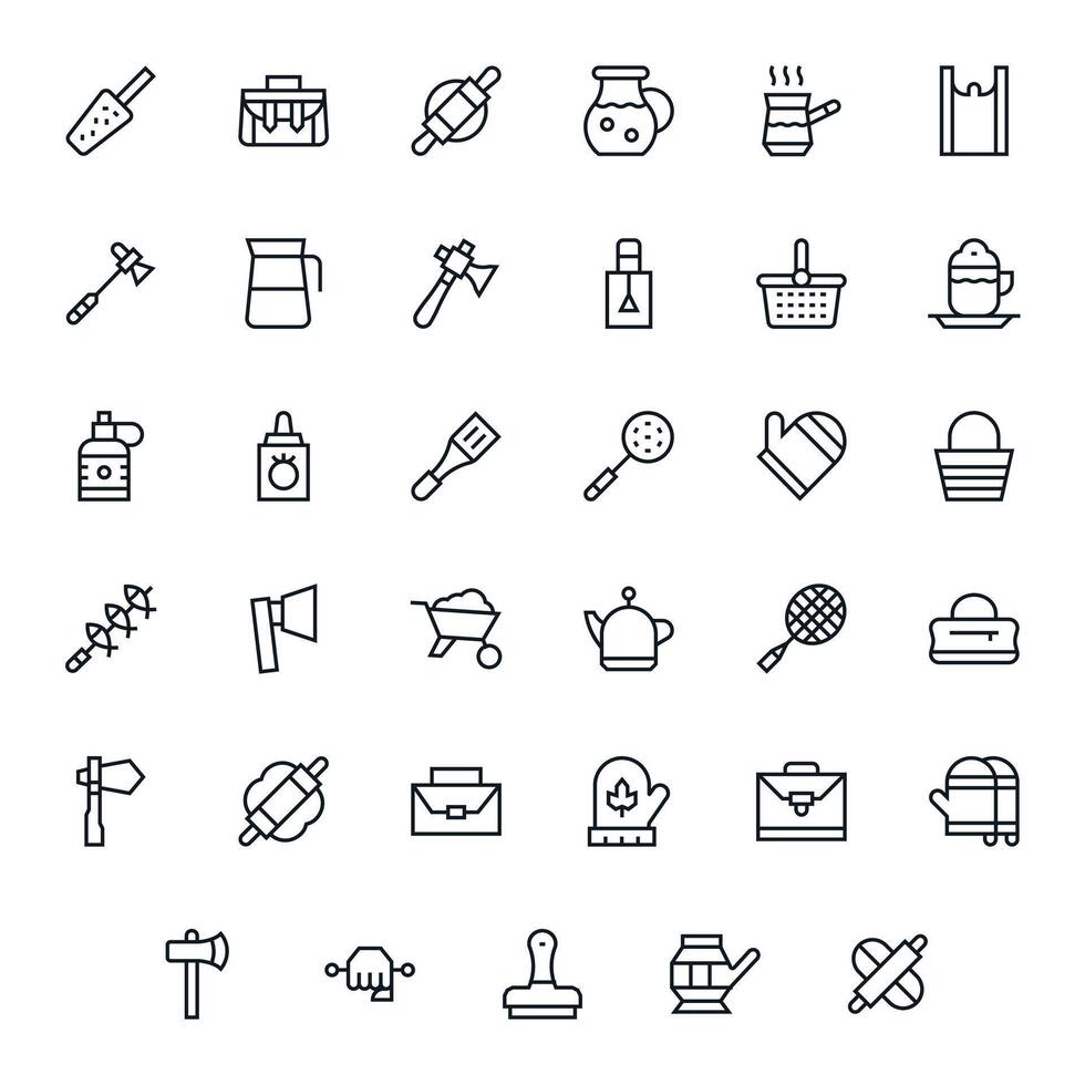 35 Icons for Handle optimized in Display Perfect 256x256 Regular Line resolution vector