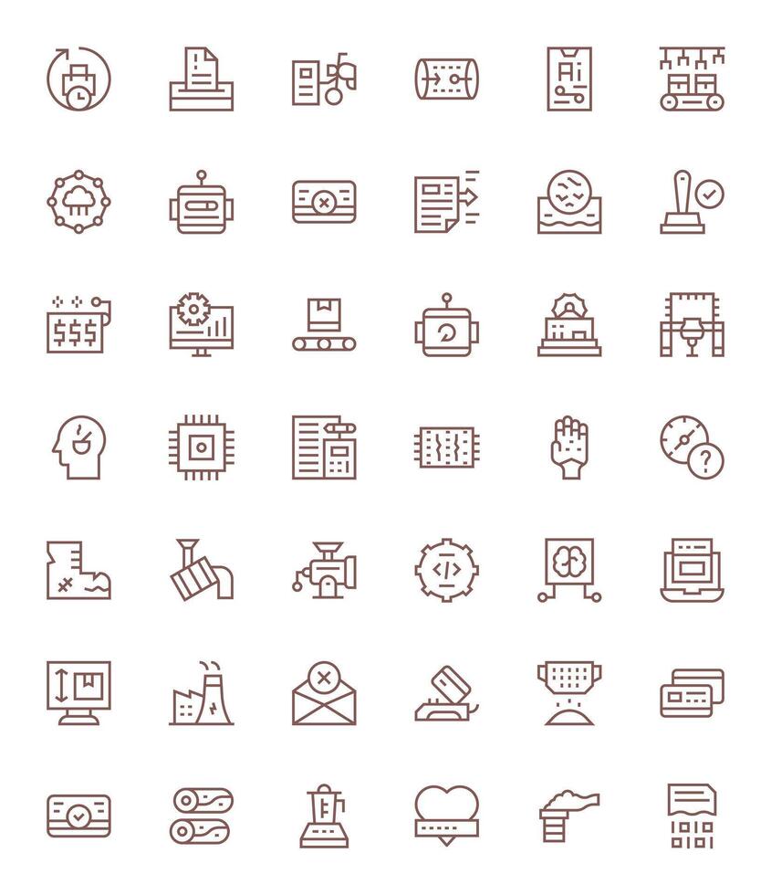 regular línea monitor Perfecto íconos desde Procesando conjunto con 42 alto resolución íconos vector