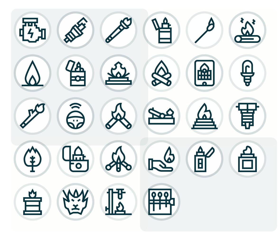 Ignition Design Icons featuring 28 Pixel Optimized Bold Line Style vector