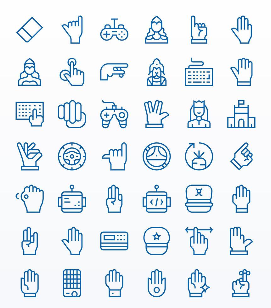 42 Icons inspired by Command in PIXEL Perfect 128x128 Regular Line quality vector