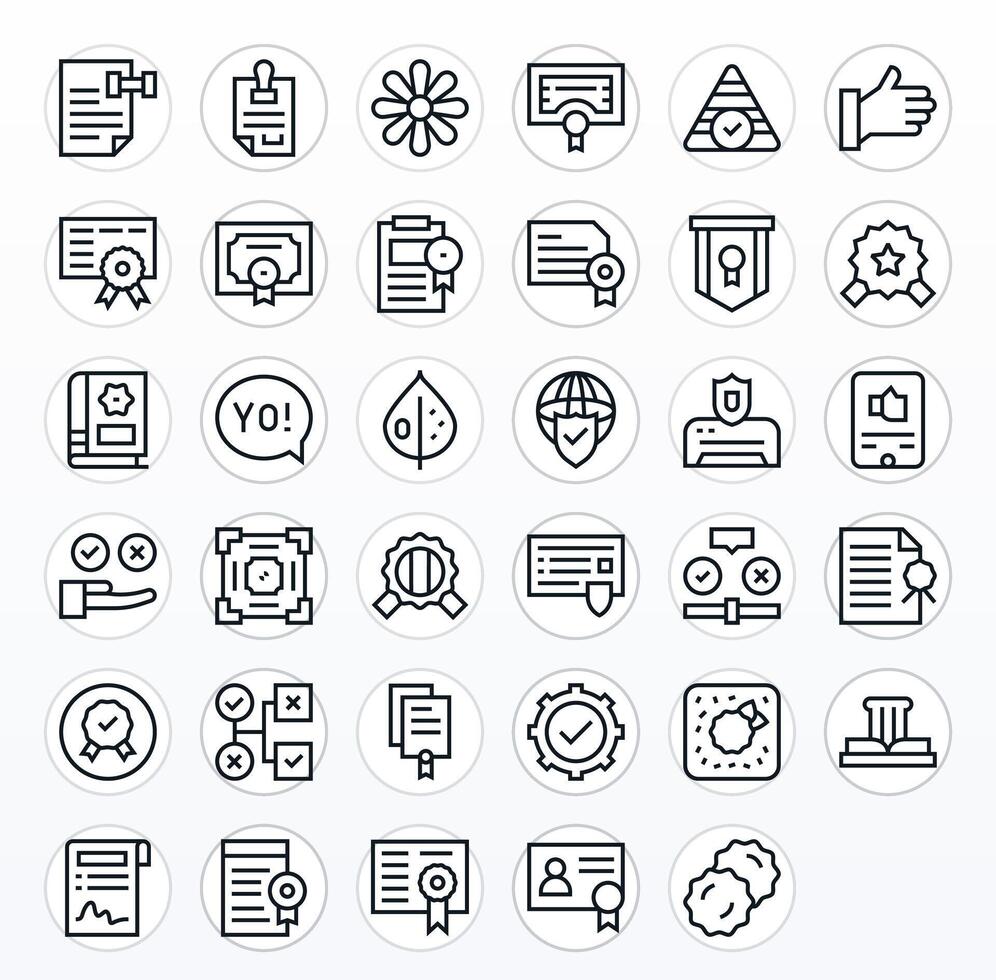 35 256x256 Icons for Validation in PIXEL Perfect Regular Line Format vector