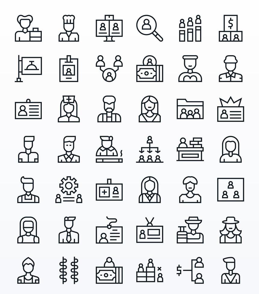 Staff Icon Repository containing 42 Regular Line 128x128 PIXEL Perfect graphics vector