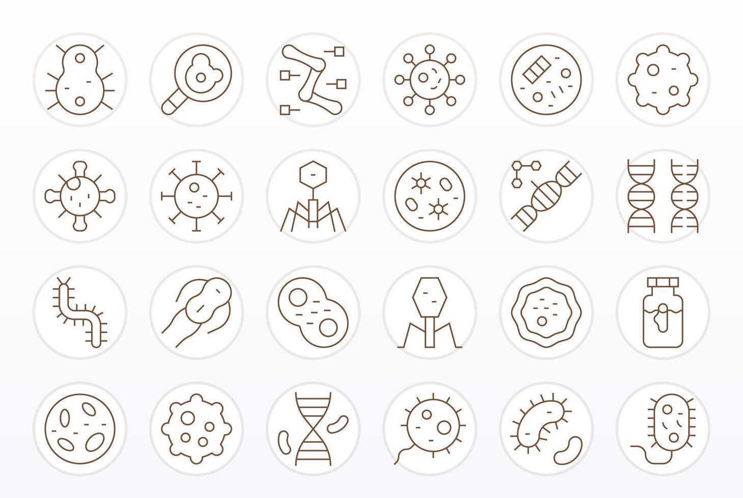 24 High Resolution Thin Line Display Perfect Icons for Organism Projects vector