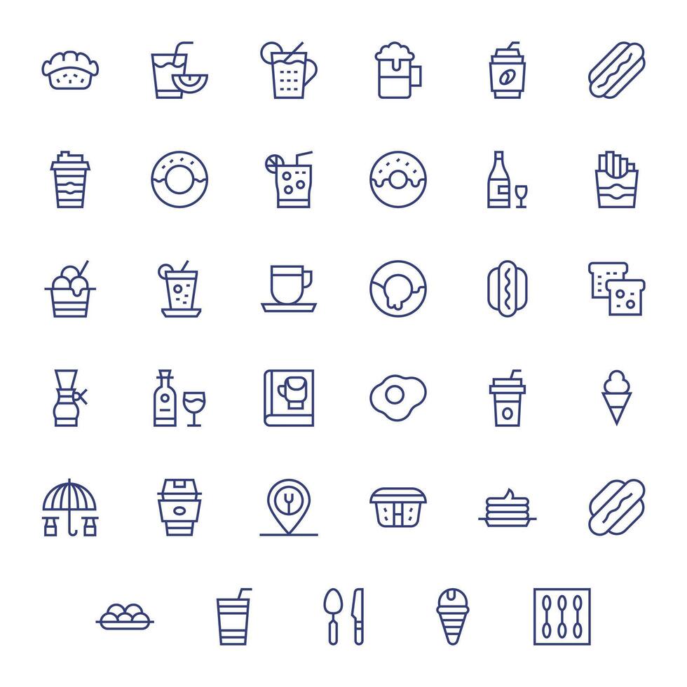 Cafe Icon Repository containing 35 Regular Line 256x256 Display Perfect graphics vector