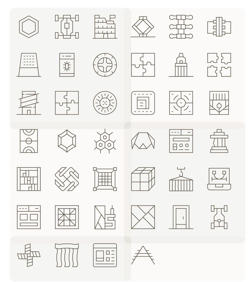Framework Modern Collection with 40 Thin Line 256x256 PIXEL Perfect Icons vector