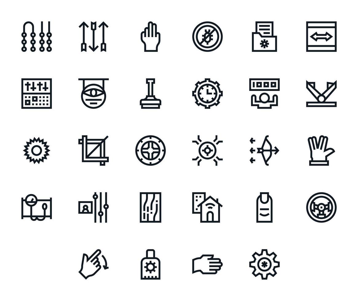 28 256x256 Bold Line Icons optimized for Control Grid Fitted display vector