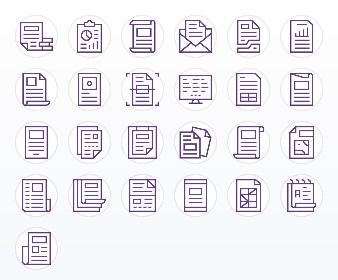 25 256x256 Regular Line Icons optimized for Excel Editable display vector