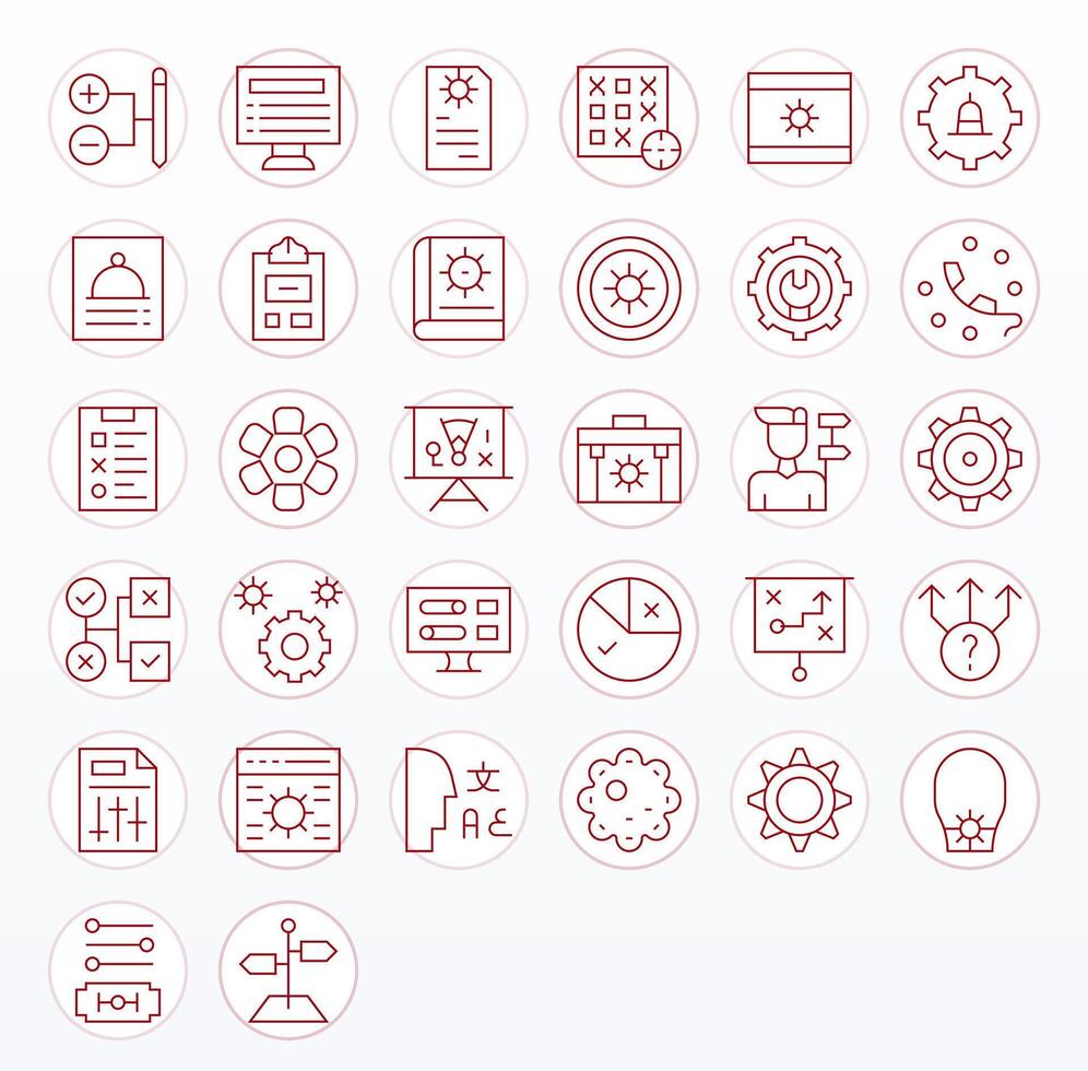 32 256x256 Thin Line PIXEL Perfect Icons for Options Projects vector