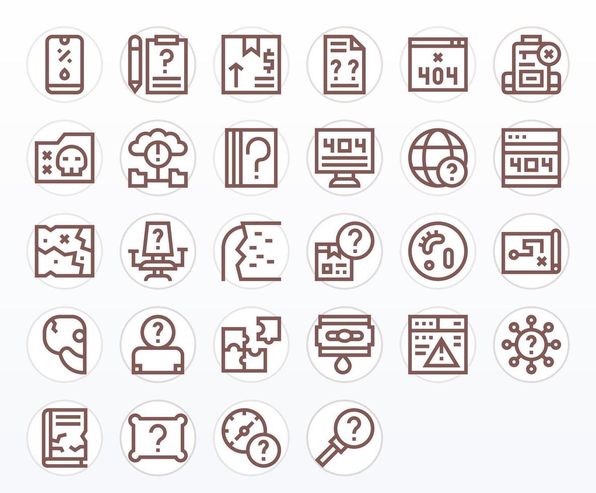 28 Bold Line Grid Fitted High Resolution Icons from Missing Suite vector