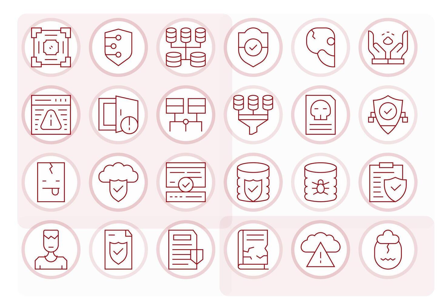 Data Integrity Comprehensive Bundle with 24 Detail Enhanced Thin Line High Resolution Icons vector