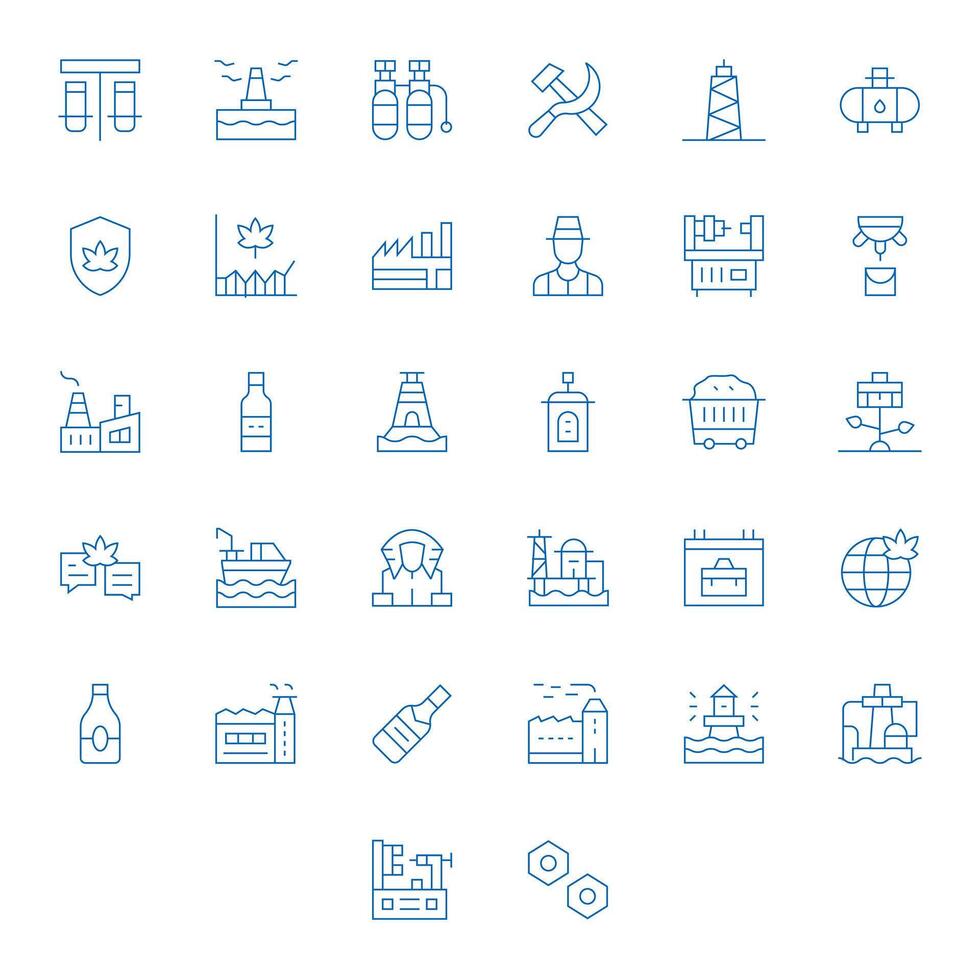 Industry Premium Bundle with 32 High Resolution Pixel Optimized Thin Line Icons vector