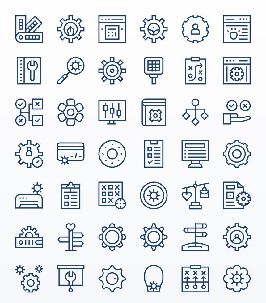 42 Regular Line Icons designed for Options in High Resolution PIXEL Perfect format vector
