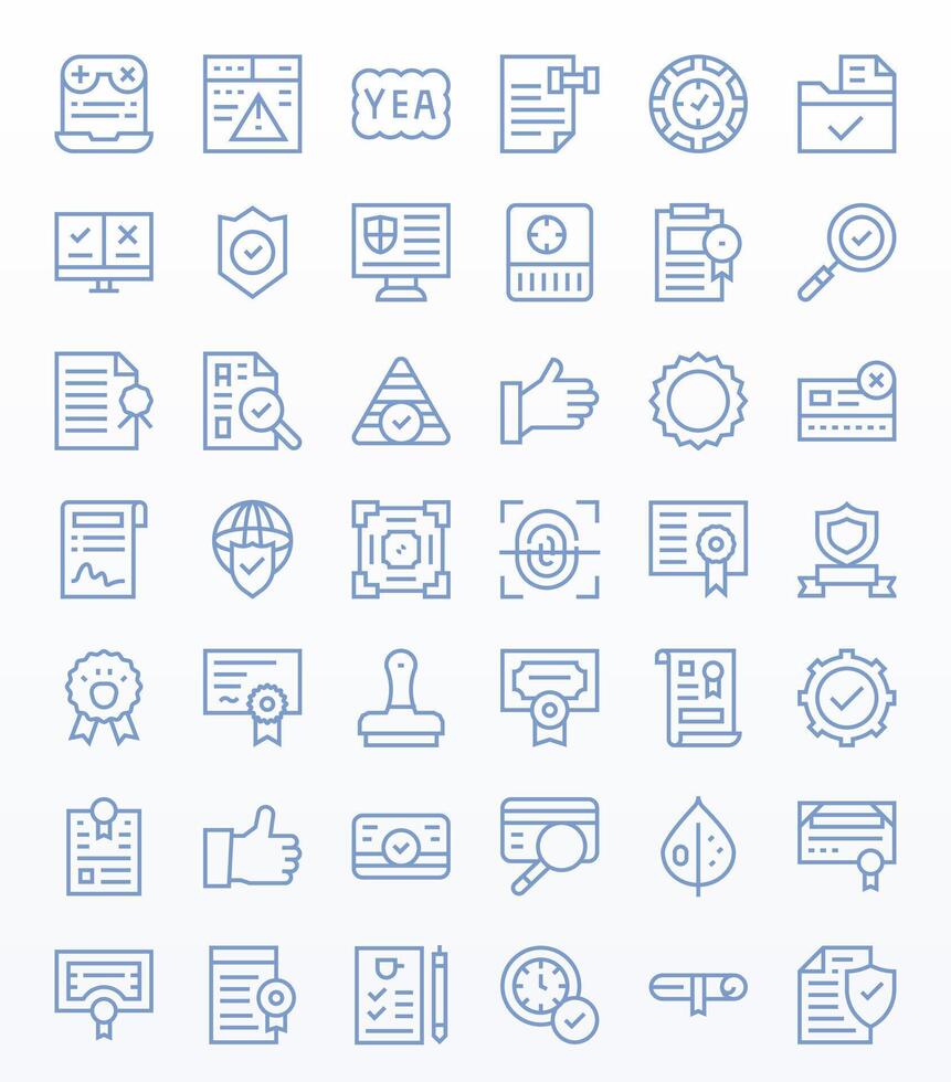 Validation Display Perfect Set with 42 128x128 Regular Line Icons vector