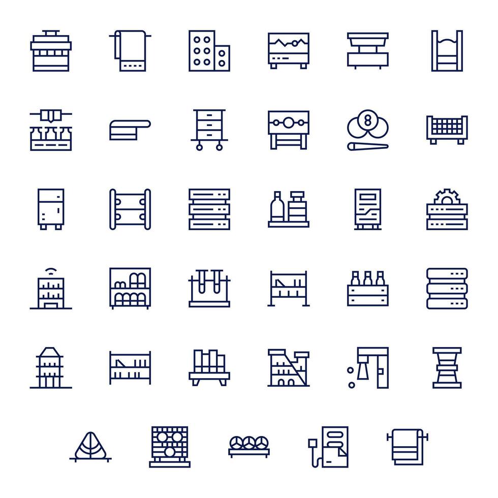 35 Regular Line Pixel Optimized 128x128 Icons from Rack Suite vector