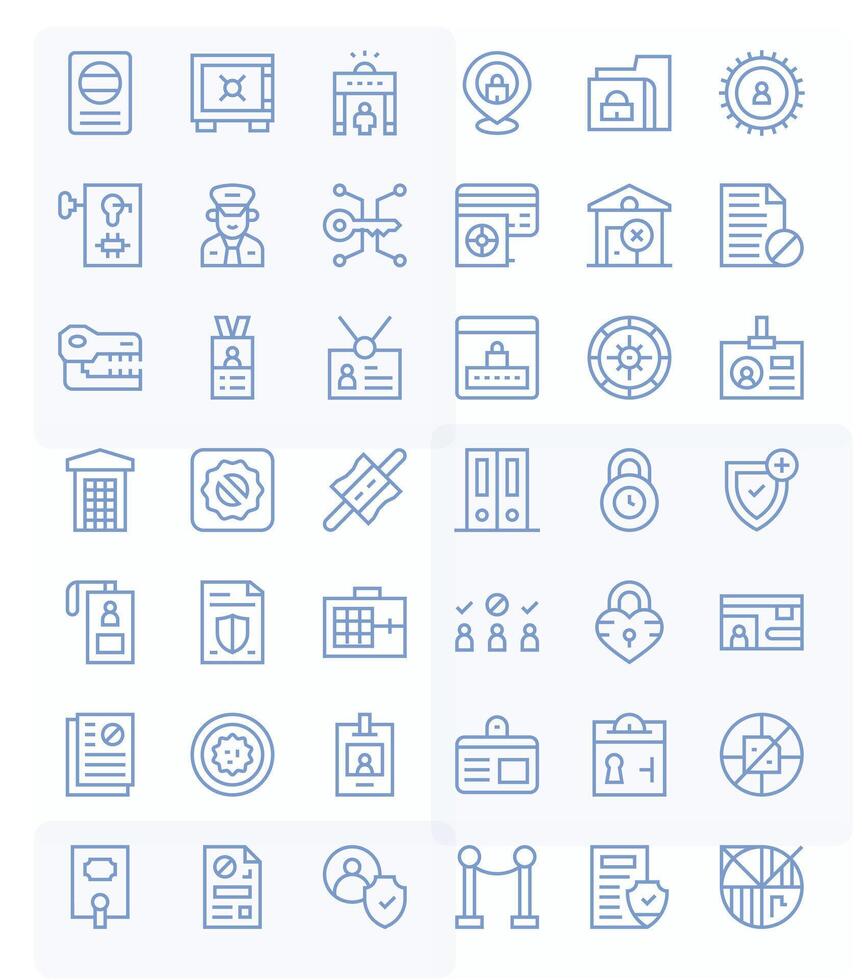 acceso controlar editable conjunto con 42 256x256 regular línea íconos vector