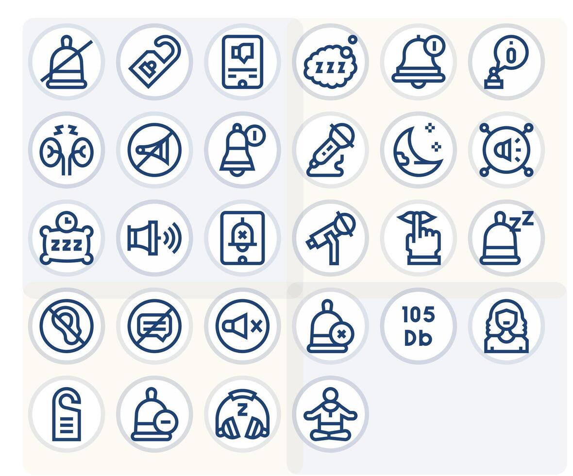 Quiet Icon Set with 28 Bold Line 128x128 Editable Graphics vector