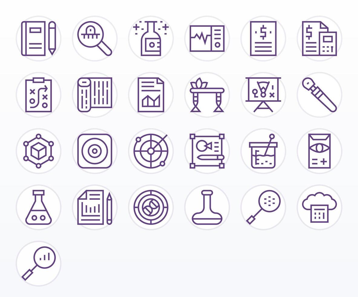 análisis completar paquete con 25 alto resolución regular línea monitor Perfecto íconos vector