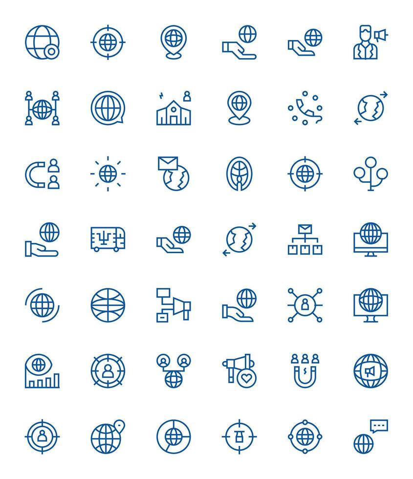 Outreach Icon Repository containing 42 Regular Line Retina Ready Pixel Optimized graphics vector