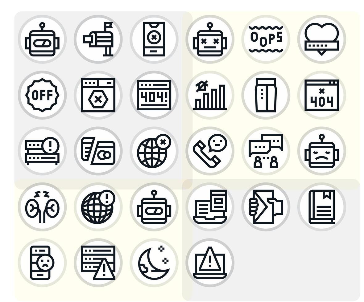 Offline Graphics featuring 28 Bold Line Pixel Aligned High Resolution Designs vector